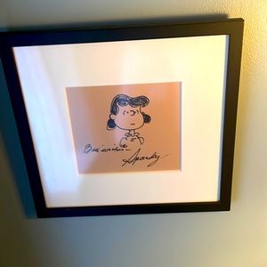 Charles Schulz original piece of “Lucy”.  Not dropping price so you can decide.